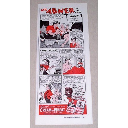 1942 Cream Of Wheat Li'l Abner by Al Capp Cartoon Art Color Print Ad