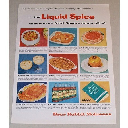 1958 Brer Rabbit Molasses Color Print Ad - Liquid Spice