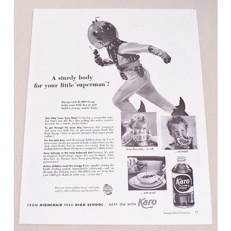 1953 Karo Syrup Print Ad - This Little Man From Mars