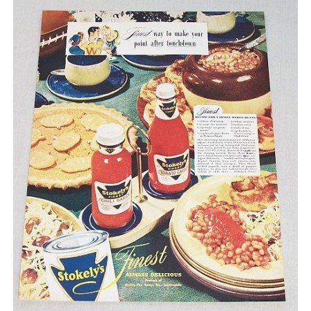 1946 Stokely's Chili Sauce Tomato Catsup Color Print Ad