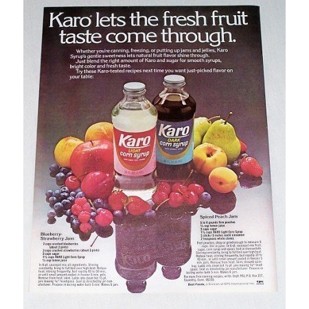 1978 Karo Corn Syrup Jam Recipies Color Print Ad