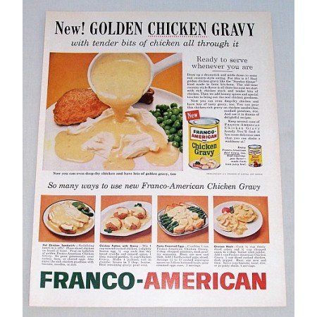 1960 Franco American Chicken Gravy Color Print Ad