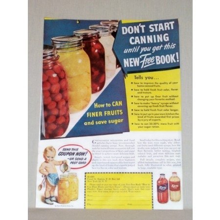 1945 Karo Syrup Karo Kid Canning Book Offer Color Print Ad