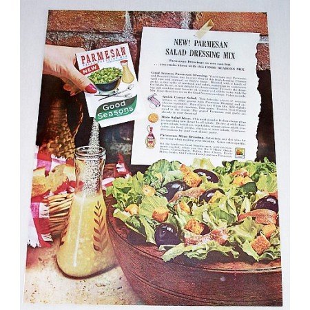 1962 Good Seasons Parmesan Salad Dressing Color Print Ad