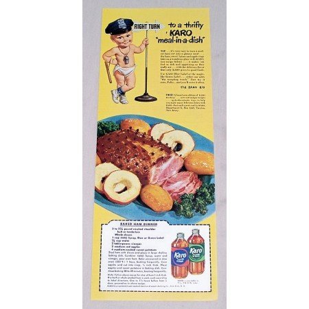 1949 Karo Syrup Karo Kid Color Print Ad - Meal In A Dish