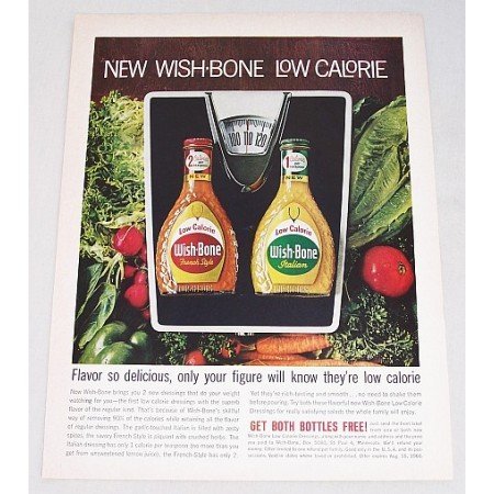 1961 Wish-Bone Low Calorie Salad Dressings Color Print Ad