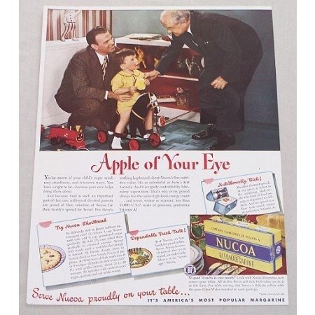1947 Nucoa Oleomargarine Color Print Ad - Apple Of Your Eye