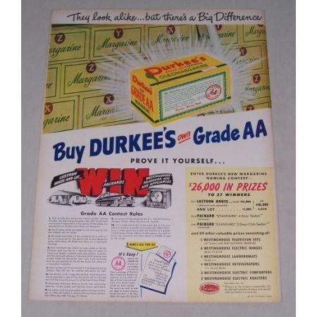 1949 Durkee's Oleomargarine Color Print Ad