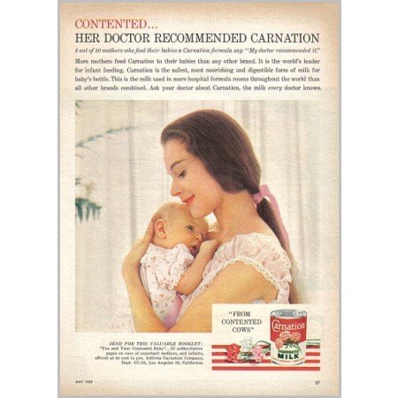 1959 Carnation Evaporated Milk Color Print Ad