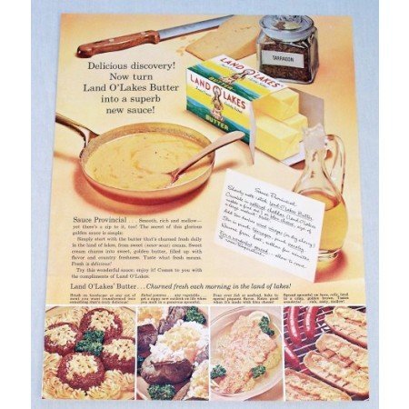 1962 Land O Lakes Butter Color Print Ad - Delicious Discovery