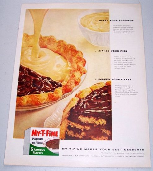 1957 My-T-Fine Pudding Pie Filling Color Print Ad