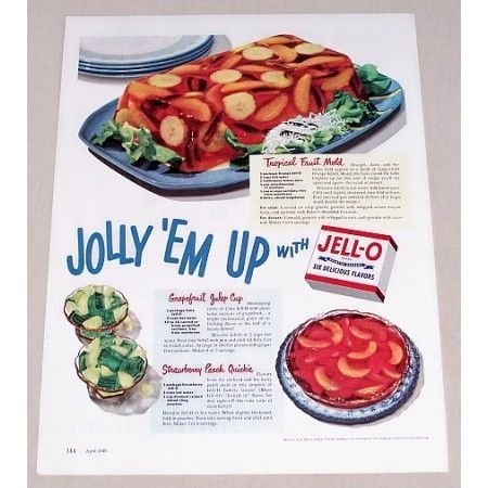 1949 Jello Gelatin Color Print Ad - Jolly 'Em Up