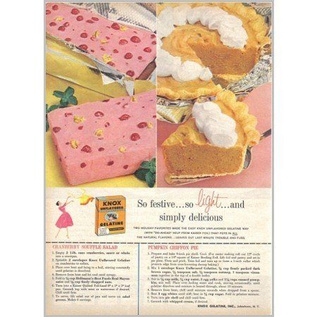1959 Knox Gelatine Color Print Ad - So Festive So Light