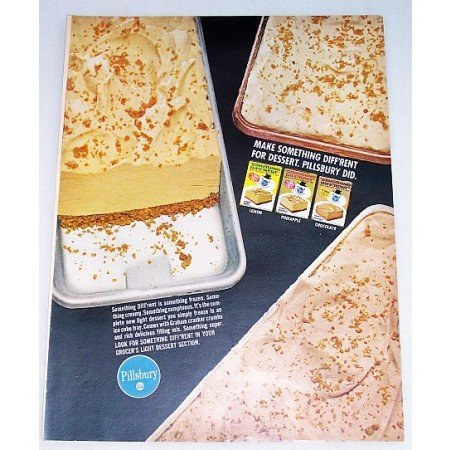 1966 Pillsbury Something Different Freezer Dessert Color Print Ad