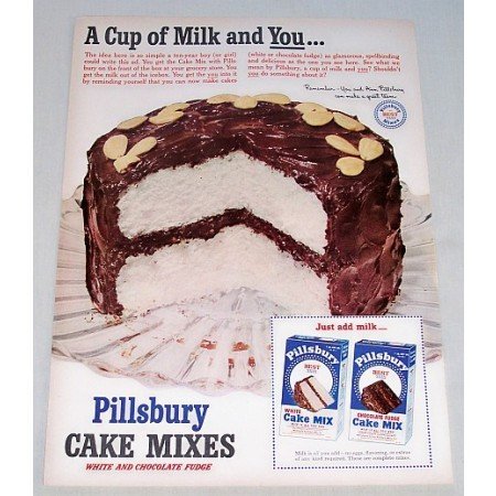 1951 Pillsbury Cake Mixes Color Print Ad - Cup Of Milk And You
