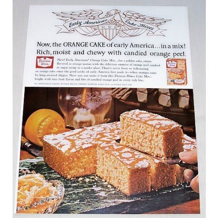 1962 Duncan Hines Orange Cake Mix Color Print Ad