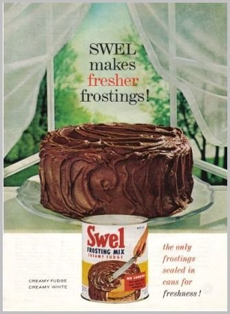 1961 Swel Creamy Fudge Frosting Mix Color Print Ad