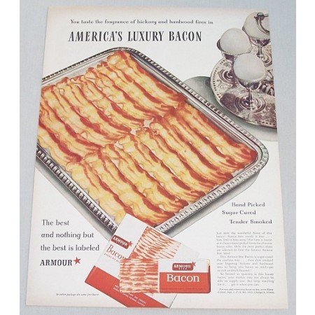 1948 Armour Star Bacon Color Ad - America's Luxury Bacon