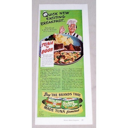 1949 White Star Chicken of the Sea Tuna Color Print Ad