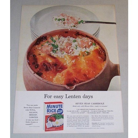 1955 Minute Rice Seven Seas Casserole Recipe Color Print Ad