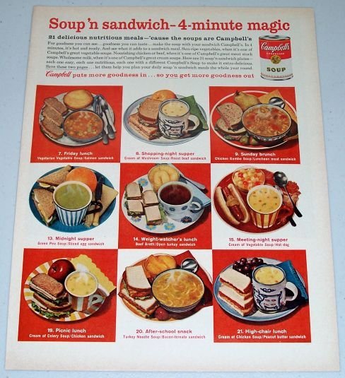 1962 Campbell's Soup Color Print Ad - 4 Minute Magic