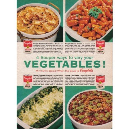 1961 Campbell's Soups Color Print Ad - Vary Your Vegetables