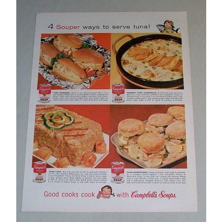 1958 Campbell's Soup Color Print Ad - 4 Souper Ways