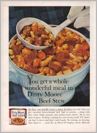 1960 Dinty Moore Beef Stew Color Print Ad - Wonderful Meal