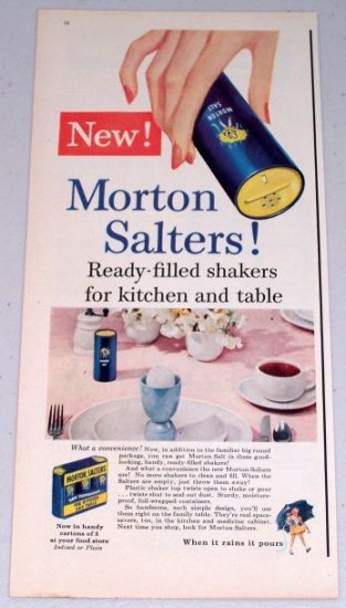 1954 Morton Salt Salters Seasoning Vintage Color Food Print Ad