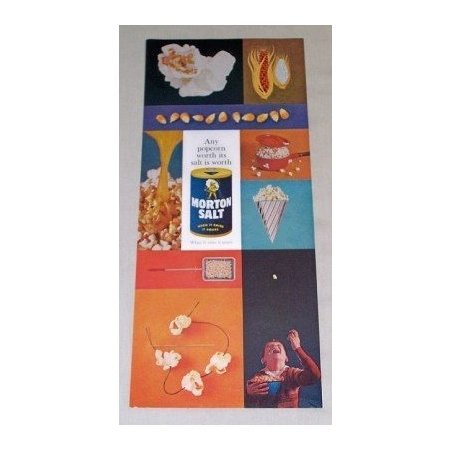 1960 Morton Salt Color Print Ad - Any Popcorn Worth Its Salt...