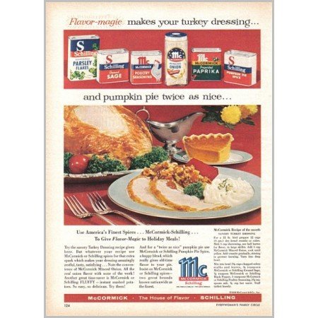 1959 McCormick Schilling Spice Color Print Ad - Flavor Magic