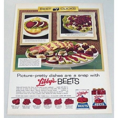 1961 Libby's Beets Color Print Ad - Picture Pretty Dishes