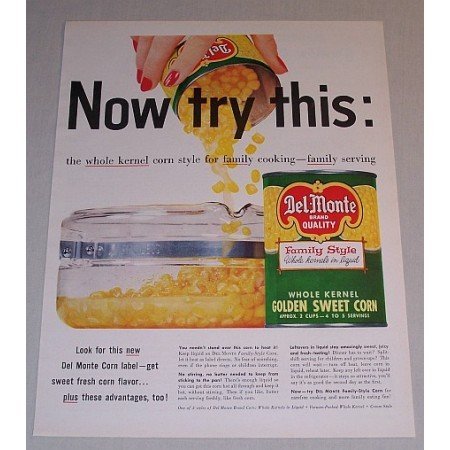 1957 Del Monte Golden Sweet Corn Color Print Ad