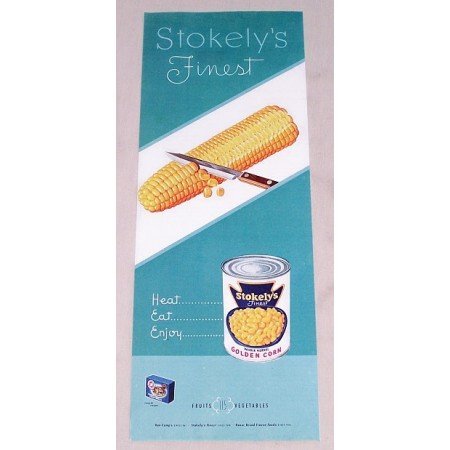 1949 Stokely's Golden Corn Color Print Ad
