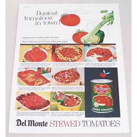 1960 Del Monte Stewed Tomatoes Color Print Ad