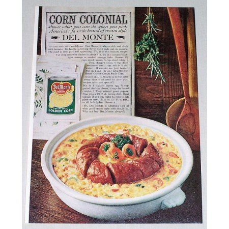 1961 Del Monte Cream Style Corn Color Print Ad - Corn Colonial