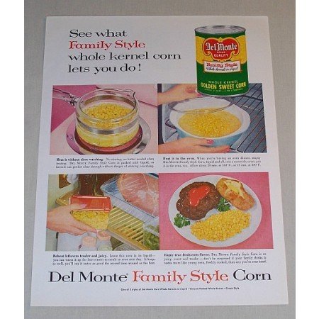 1958 Del Monte Golden Sweet Corn Color Print Ad