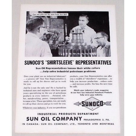 1955 Sunoco Sun Oil Co Vintage Print Ad - Shirtsleeve Representative