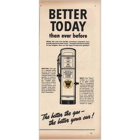 1940 Ethyl Gasoline Gas Pump Vintage Print Ad - Better Today
