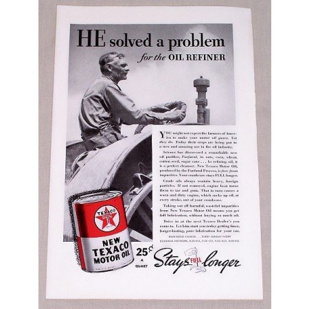 1937 New Texaco Motor Oil Farm Tractor Farming Vintage Print Ad