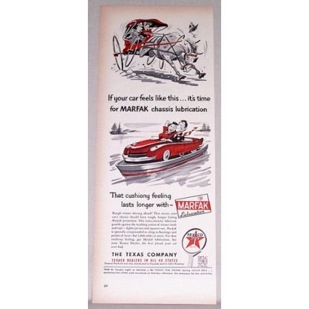 1948 Texaco Marfak Lubrication Vintage Color Print Ad