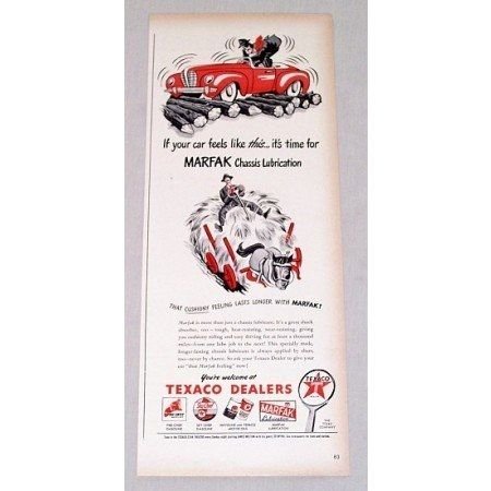 1946 Texaco Dealers Chassis Lubrication Vintage Color Print Art Ad