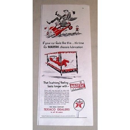 1954 Texaco Dealers Marfax Lubrication Vintage Color Print Art Ad