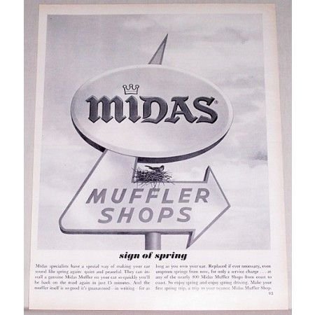 1962 Midas Muffler Shops Vintage Print Ad - Sign Of Spring