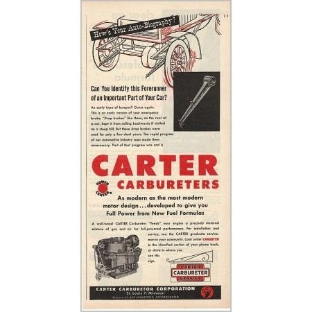 1955 Carter Carburetors Service Vintage Print Ad