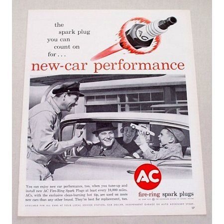 1961 AC Spark Plugs Vintage Print Ad - New Car Performance