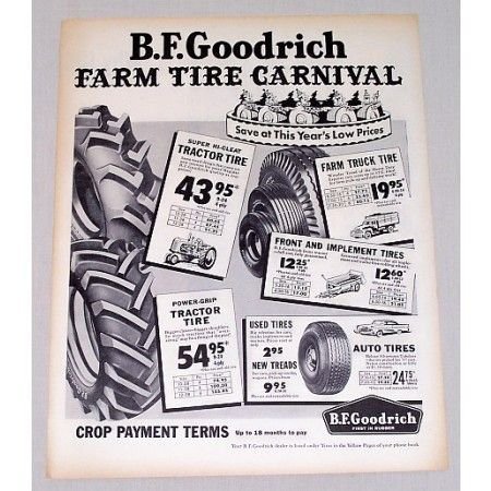 1957 B.F. BF Goodrich Farm Tires Farm Tire Carnival Vintage Print Ad