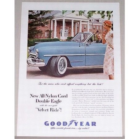 1954 Good Year Double Eagle Tires Vintage Color Print Ad