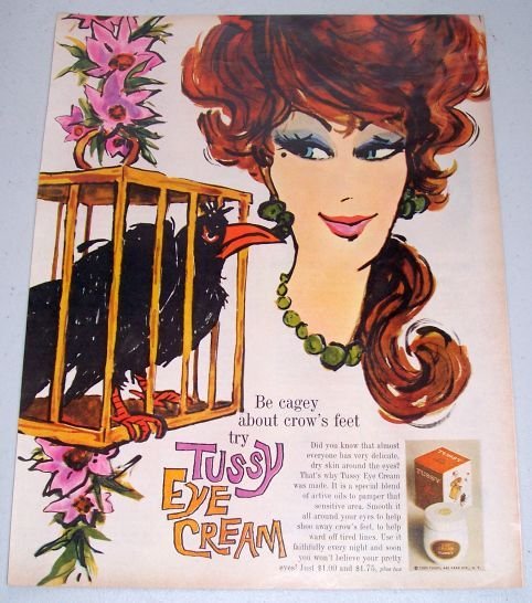 1960 Tussy Eye Cream Vintage Color Print Art Ad - Be Cagey