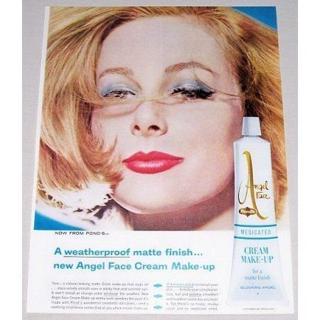 1962 Pond's Angel Face Medicate Cream Make-Up Vintage Color Print Ad